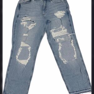 Light Wash Distressed Ripped Jeans